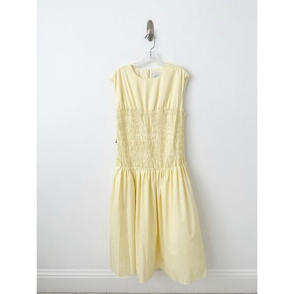 NWT Anthropologie Mare Mare Sleeveless Smocked Dress XL Yellow Maxi Vacation - Picture 4 of 8